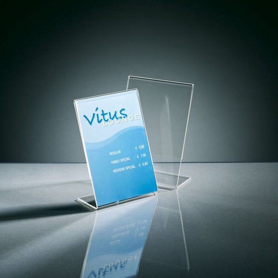 Sigel TA214 TA214 Présentoir de table en forme de L Utilisation pour format de papier: DIN A6 transparent 1 pc(s)