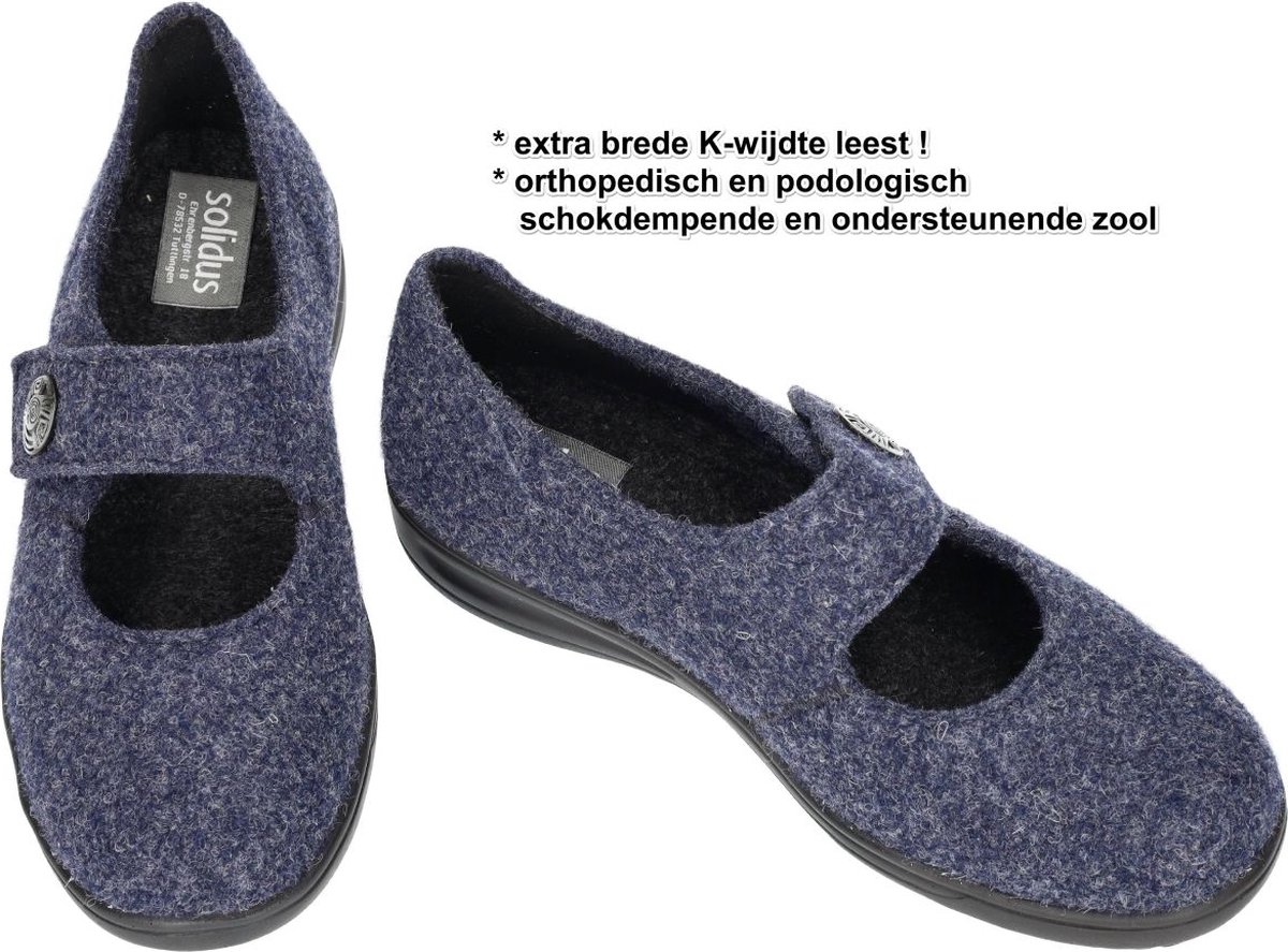 Solidus -Dames - blauw - pantoffels - maat 40