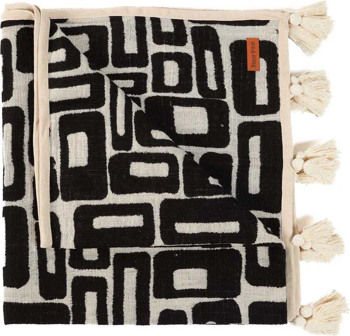 The Aztec Bed Throw - Natural Black
