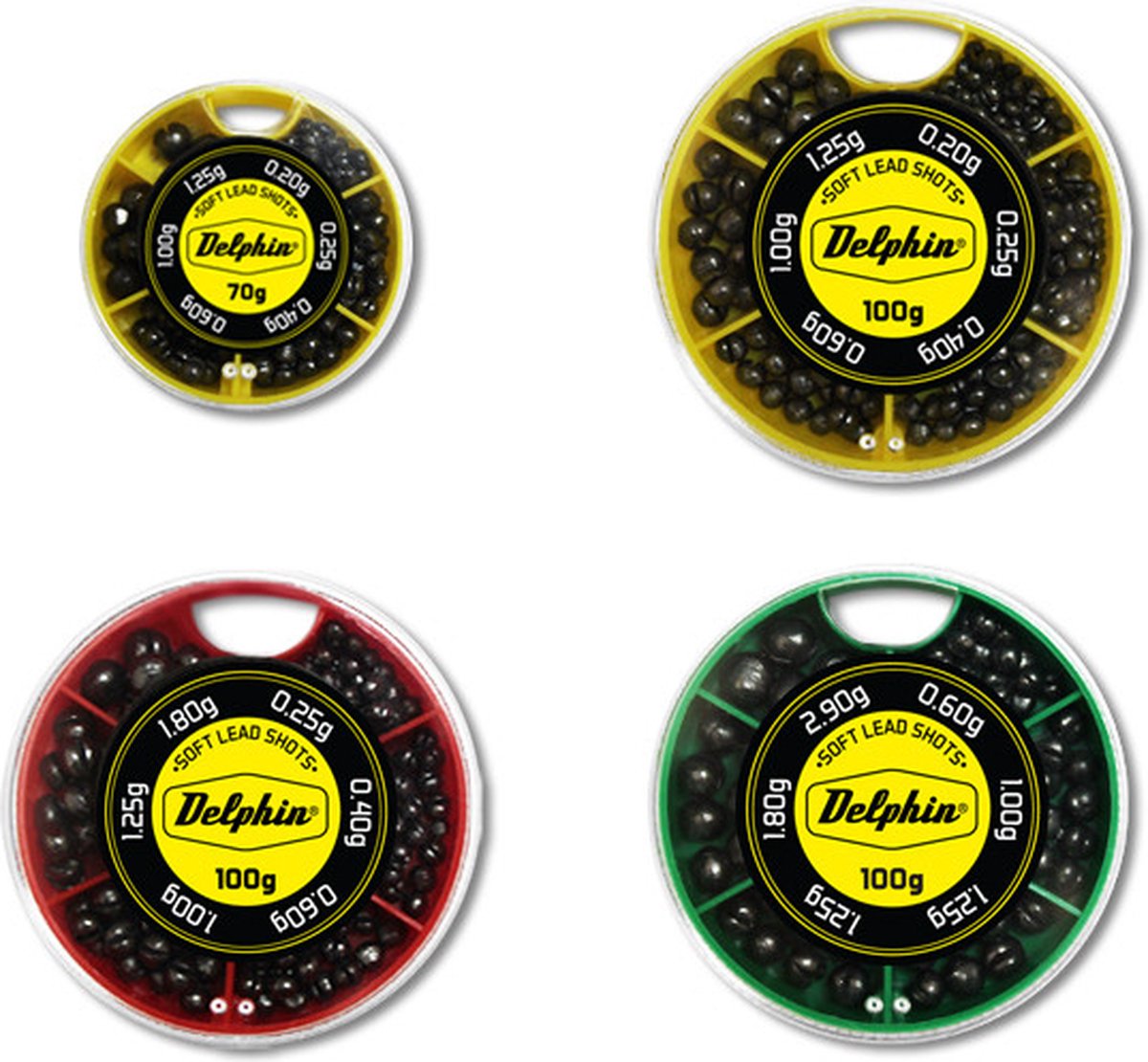 Delphin Soft Lead Shots (red Box) | 100g | 0,25-1,8g