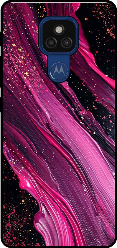 Smartphonica Phone Case Convient pour Motorola Moto E7 Plus / G9 Play avec imprimé marbre - Coque arrière en TPU design marbre - Violet Rose convient pour Motorola Moto E7 Plus; Motorola Moto G9 Play