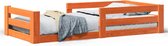 vidaXL - Bed - met - matras - massief - grenenhout - wasbruin - 80x160 - cm