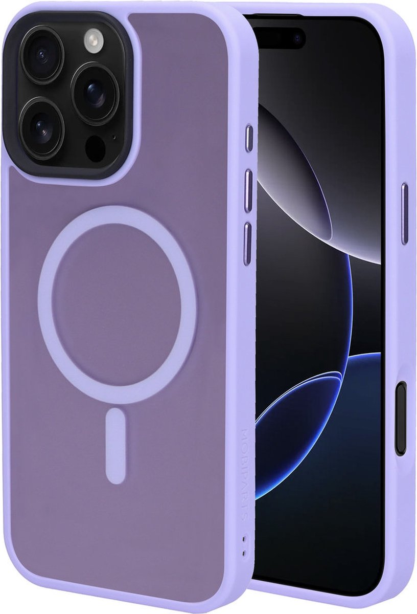 Mobiparts hoesje geschikt voor Apple iPhone 16 Pro Max - Hardcover - MagSafe - Roze Paars