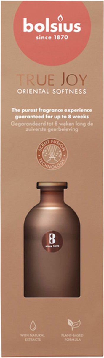 Bolsius 6 stuks Bolsius geurstokjes Oriental Softness geurverspreiders 80 ml True Joy Transparant