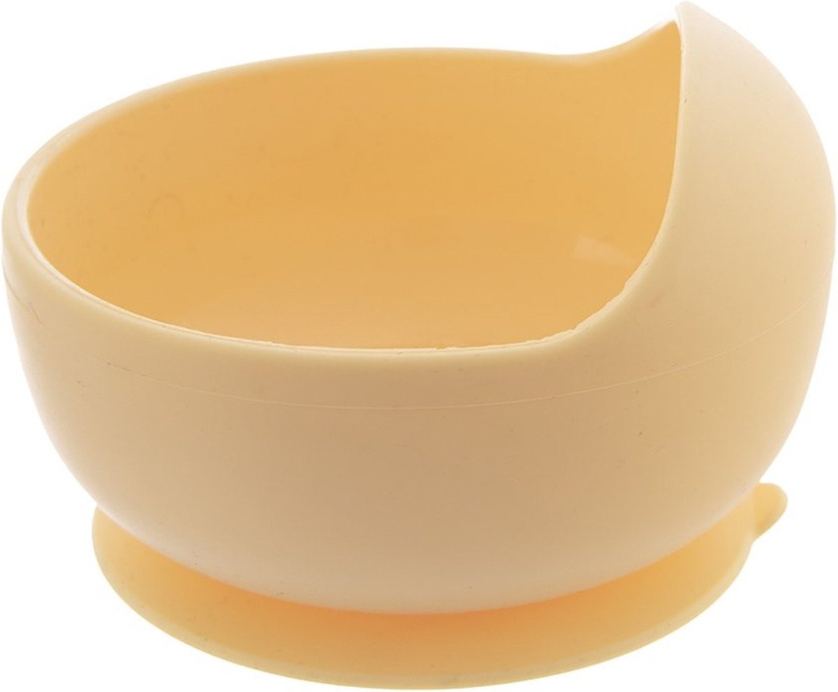 Goedkoopste Baby Kommetje Silicone met Zuignap Geel 360 ml - Kinderkommetje - Kom - Kommen - Schaaltje - Schaal