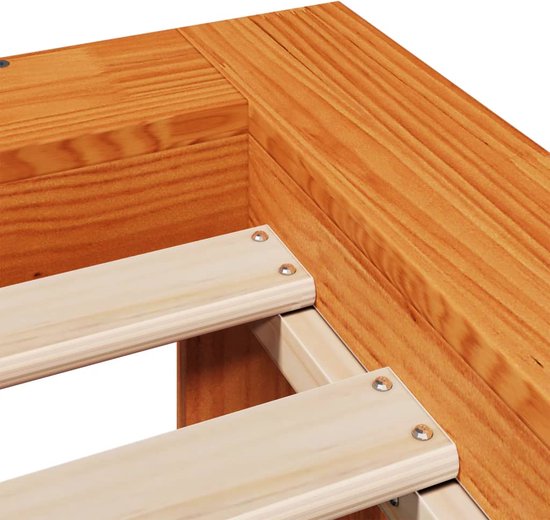 vidaXL - Cadre de lit - sans - matelas - solide - bois de pin - marron lavé - 180x200 - cm