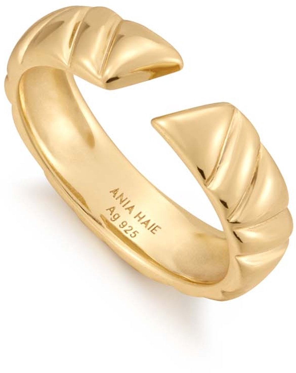 Ania Haie AH R057-03G Heart Hunter Dames Ring - Aanschuifring - Sieraad - Zilver - Goudkleurig - 925 Zilver - 5 mm breed