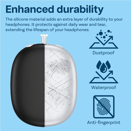 MMOBIEL Coque Silicone 3 En 1 Pour AirPods Max - Protection Oreillettes Et Arceau Noir