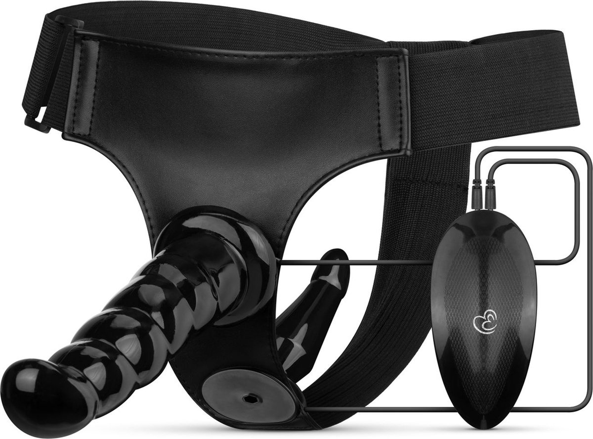 Goedkoopste Fetish Collection - Vibrerende Strap-On Set - Zwart