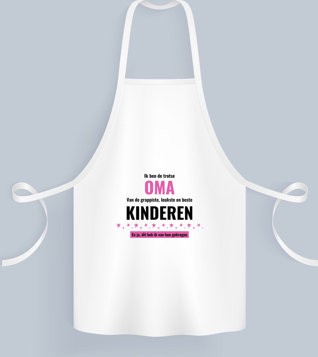 Akyol - ik ben de trotste oma van de grappigste, leukste en beste kinderen, en ja dit heb ik van hun gekregen Keukenschort - Oma - de trotste oma - verjaardag - verjaardagscadeau - cadeau - cadeautje voor oma - oma artikelen - gift - 82 bij 71 cm