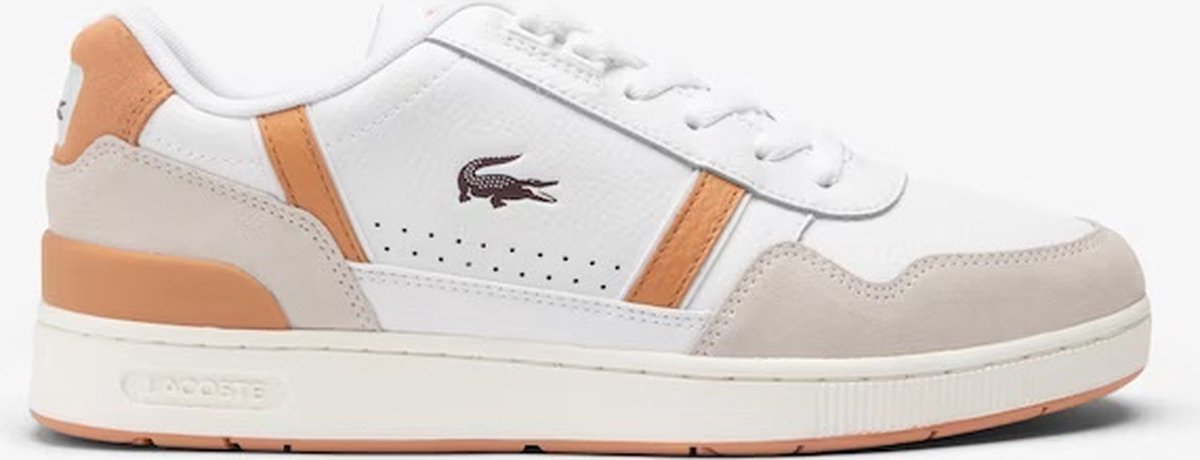 Lacoste T-clip Lage sneakers Leren Sneaker Heren Wit
