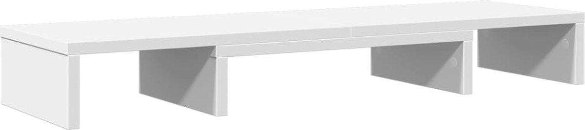 vidaXL - Monitorstandaard - verstelbaar - 80x24x10,5 - cm - bewerkt - hout - wit