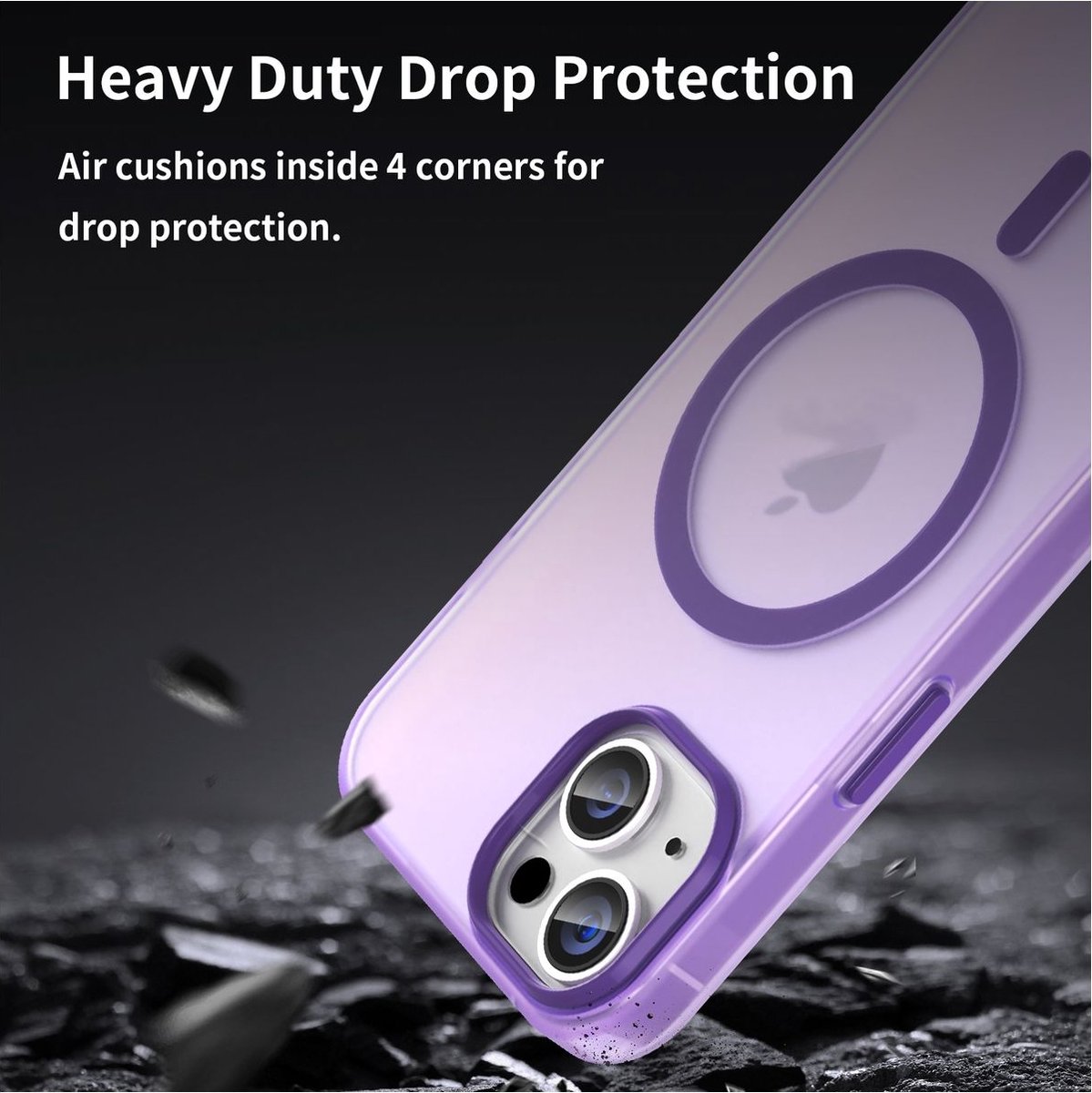 Mobigear Hoesje geschikt voor Apple iPhone 16 MagSafe Telefoonhoesje Flexibel TPU | Mobigear Shockproof Backcover | Geschikt voor MagSafe | Geschikt voor Draadloos Opladen met Magnetische Ring | Geschikt voor MagSafe Case - Paars
