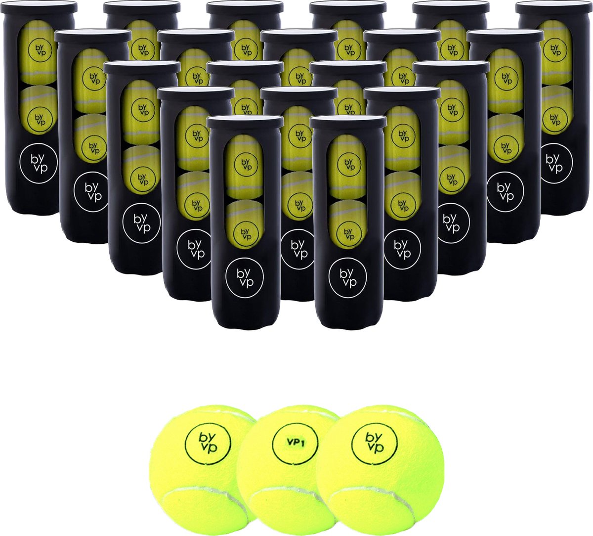 By-VP Padel Ballen - VP1 Basic - 60 Stuks - 20 Blikken - Padelballen - Robin van Persie