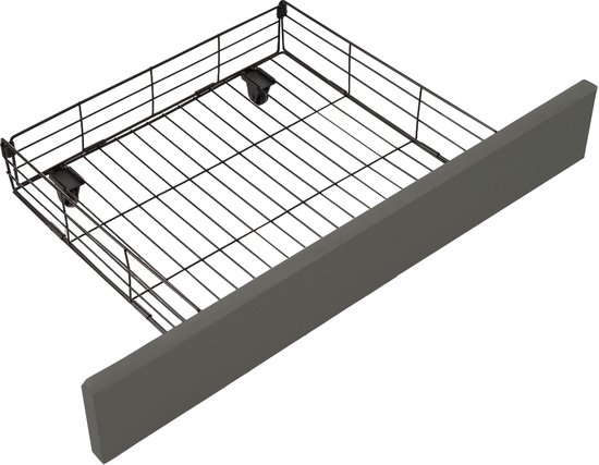 Merax Lit Double Rembourré 160x200 cm avec 4 Tiroirs & Connexion USB-C - Lit avec Tête de Lit Réglable et Sommier à Lattes en Bois - Grijs