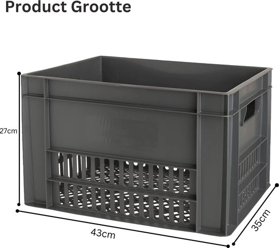 Fietskrat - Fietsmand - 34L - Anthracite — afbeelding 2