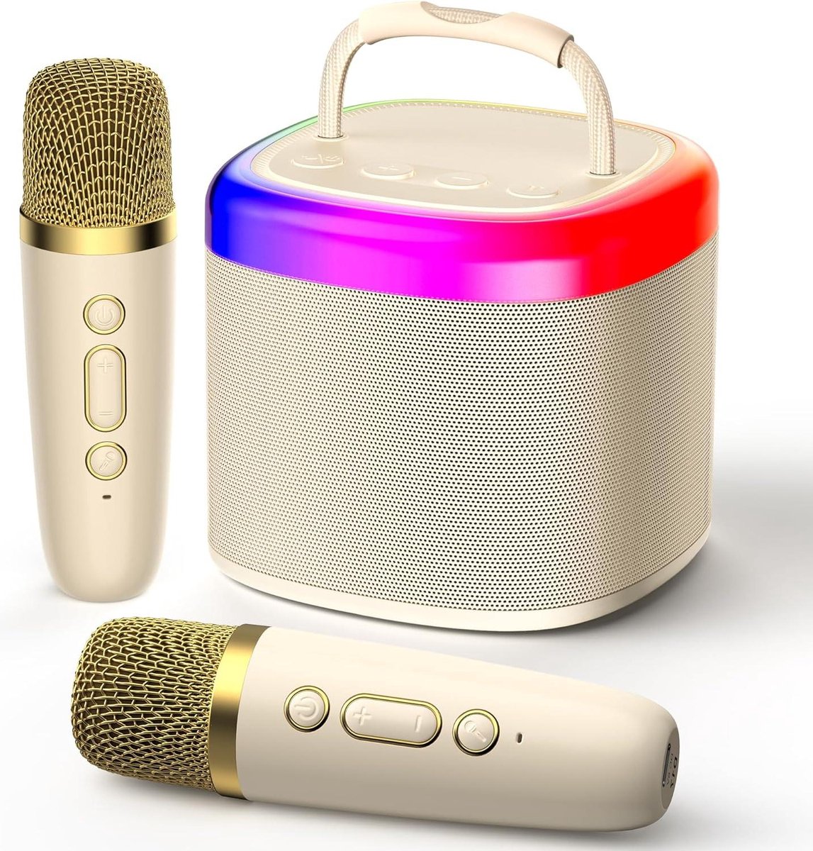 Karaokeset Compleet Draagbare Bluetooth Karaoke Speaker met 2 Microfoons en Lichten Kinder- en Volwassenenfeestjes Verjaardagsgeschenken voor Meisjes Jongens en Familiefeestjes thuis