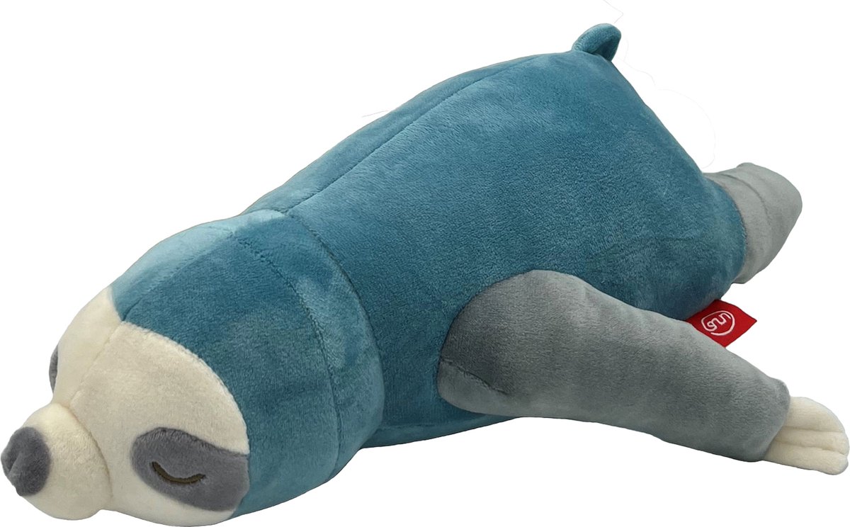 UNUS Luiaard knuffel kussen knuffelkussen reisekussen 30cm turkoois