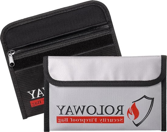 Vuurvaste documententas met slot, 36 x 25 cm portemonnee met ritssluiting, veilige en waterdichte opbergtas voor A4-A5-documenten, waardevolle foto's, contant geld, paspoort, sieraden (zwart