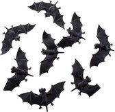 Kunststof decoratie vleermuizen van 10 cm - 8x stuks - Halloween/horror decoratie/versiering - dieren