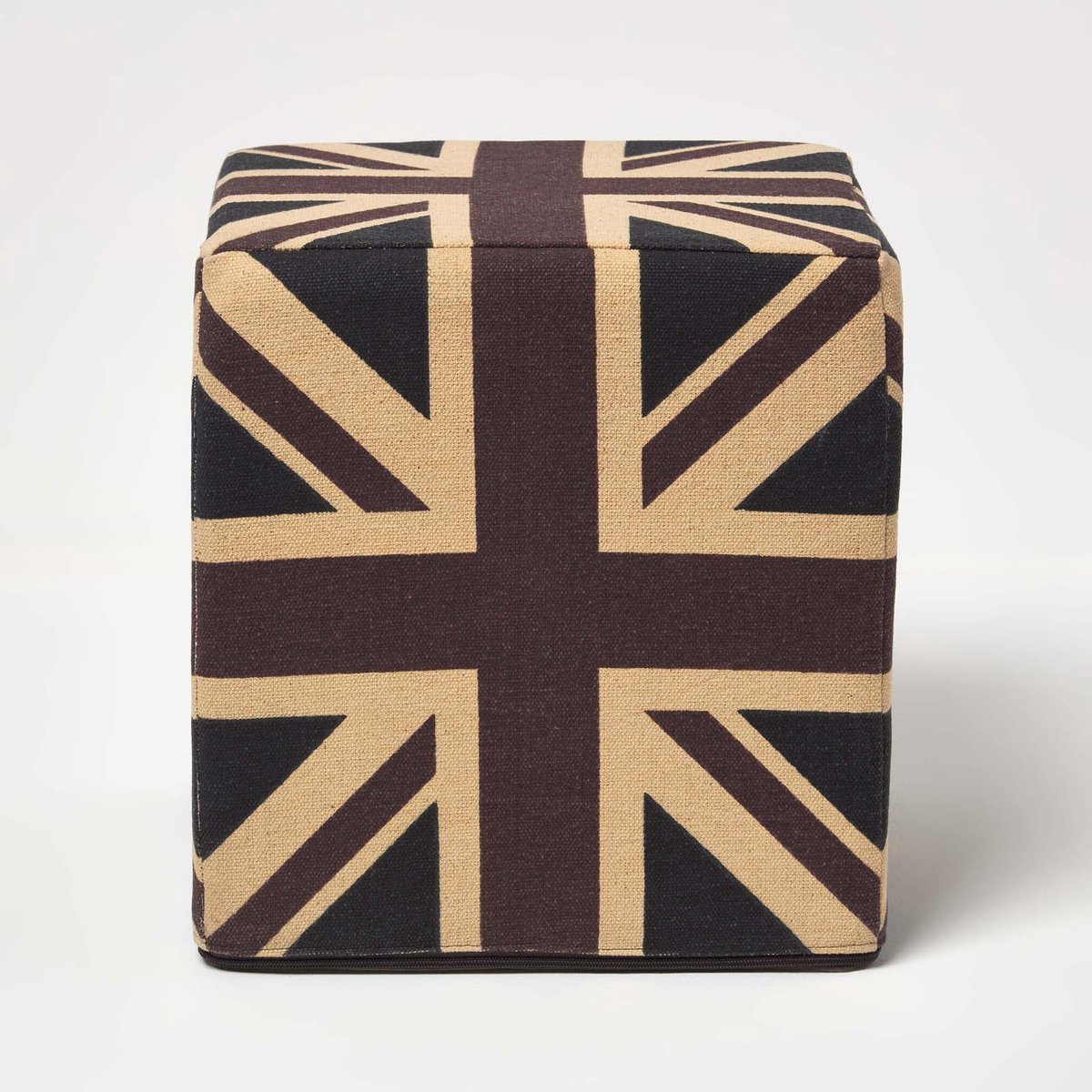 Homescapes Designer Kruk Ottomaanse Union Jack Britse Vlag Blauw/Rood/Wit