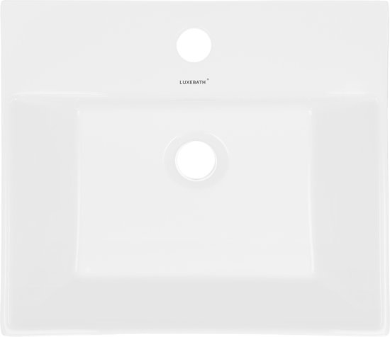 Lavabo avec vidage avec trop-plein 51,5x36x13 cm céramique blanche