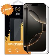 2-Pack MobyDefend Screenprotectors - Geschikt voor iPhone 16 Pro - Screensavers Met Zwarte Randen - Gehard Glas