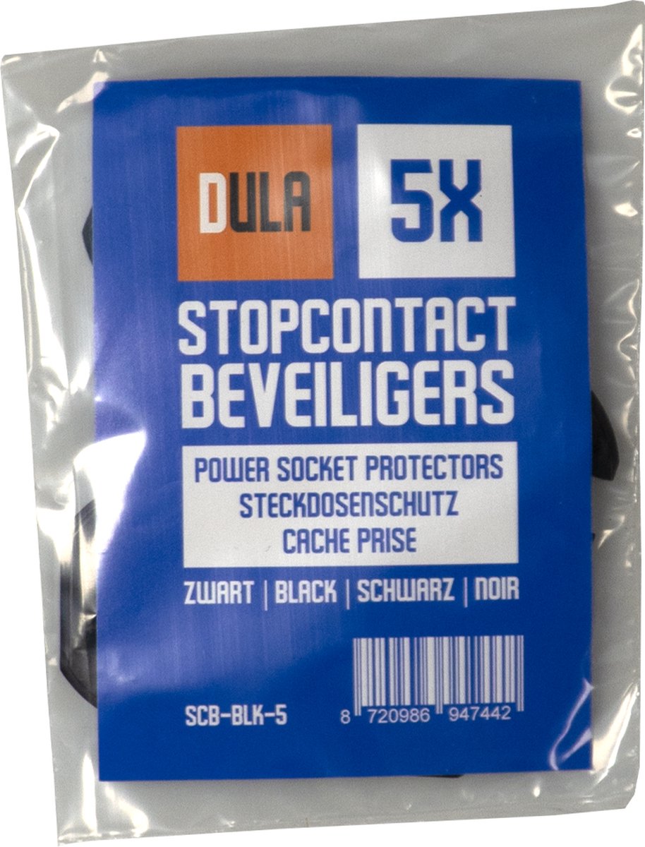 DULA Stopcontact beveiliging - Stopcontactbeschermers - Zelfklevend - Kinderbeveiliging - 5 stuks - Zwart – foto 2