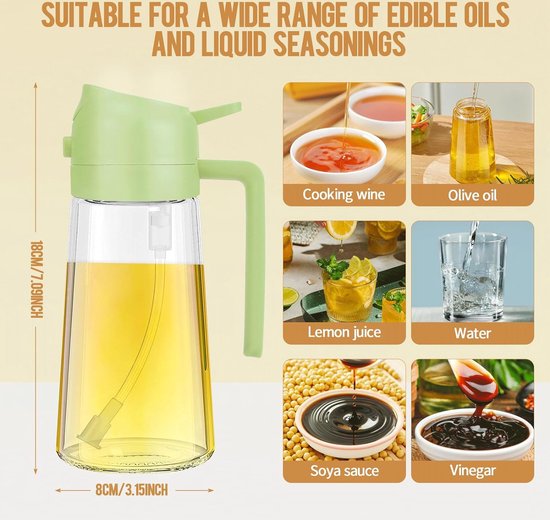 Pulvérisateur d’huile d’olive Lexium - Spray de cuisson - Pulvérisateurs d’huile d’olive - Spray de cuisson en bouteille d’huile - Accessoires BBQ - Airfryer - Spray de cuisson