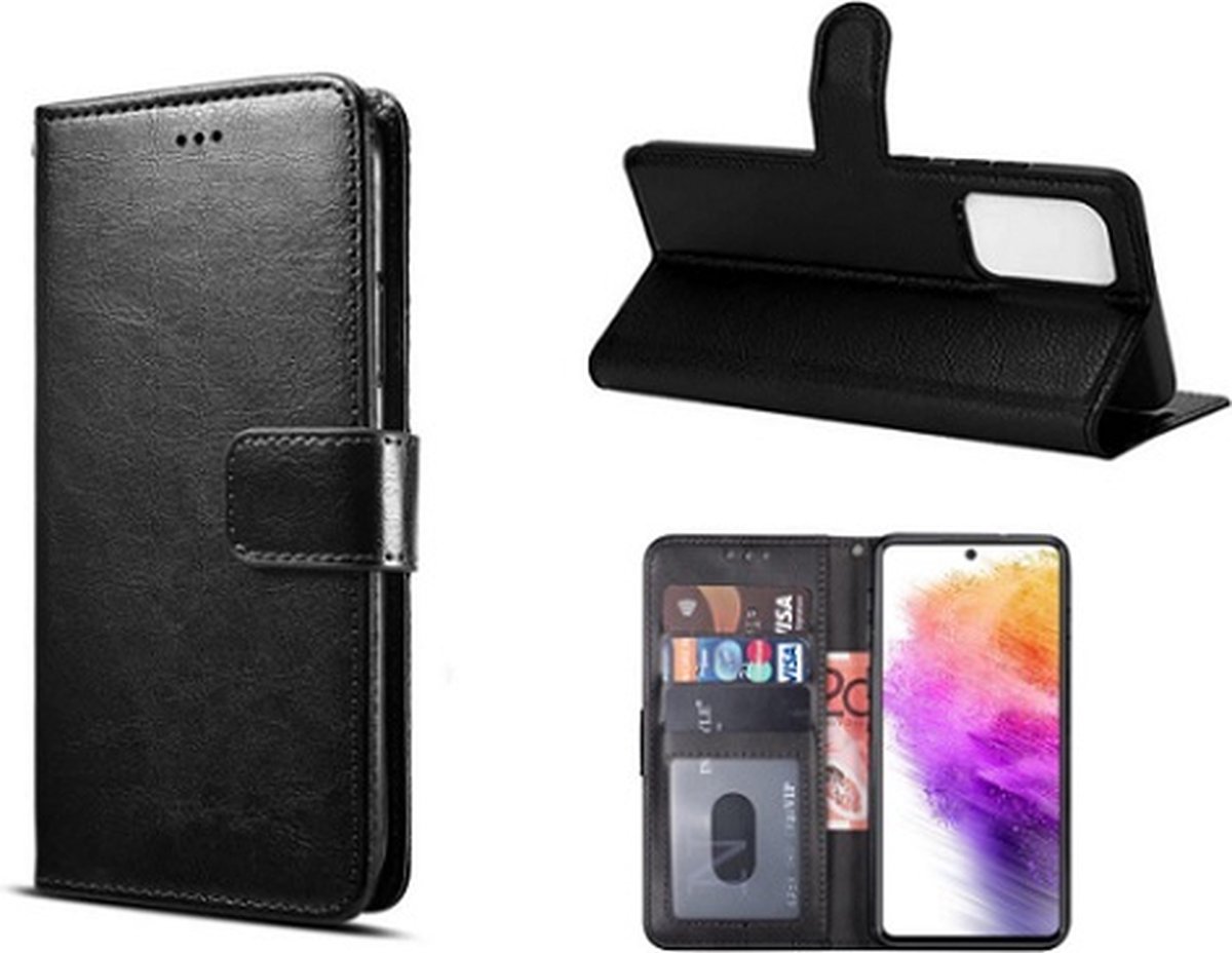 Samsung A33 Hoesje Met Pasjeshouder Bookcase Zwart