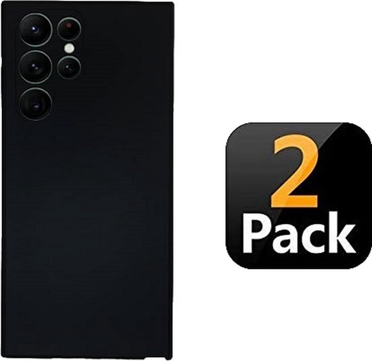 Samsung S22 Ultra Hoesje TPU Siliconen Zwart 2x