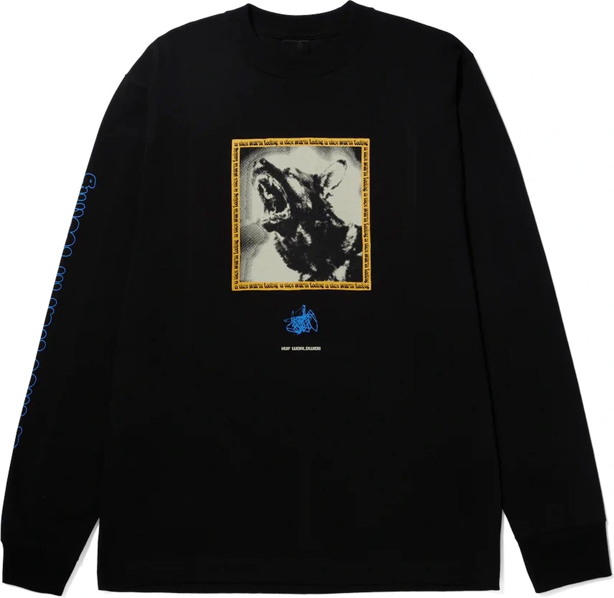 HUF Beware L/S Tee Casual T-shirt Heren S Zwart