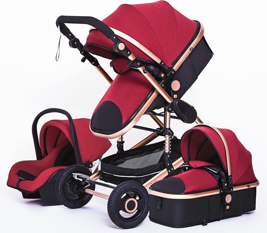 Foto: Baby stroller caludan 3 in 1 luxe reiskinderwagen autostoel draagkinderwagen bruin