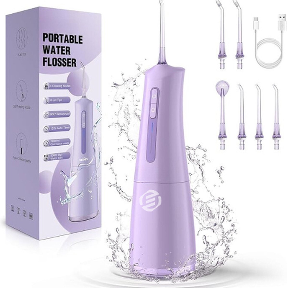 Equivera Waterflosser Monddouche Waterflosser Draadloos Flosapparaat Verwijderd Tandplak Eenvoudig