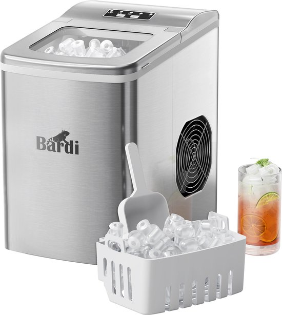 Bardi 2 Liter - 12KG IJsblokjes in 24 uur - met IJsschep - Inclusief Luxe Thermosbeker en Ijsschep - RVS van Bardi — afbeelding 2