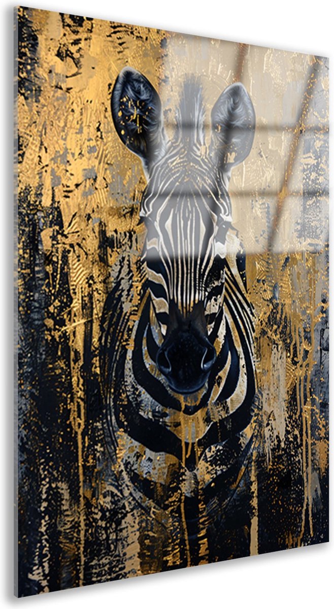 Zebra glasschilderijen - Dieren schilderijen - Glasschilderij Abstract - Muurdecoratie ind