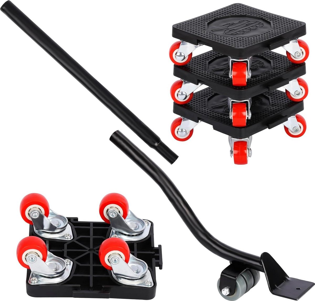 4 Pack Heavy Duty Furniture Moving Dolly Wheels 881lbs Capacity - Easy Transport Roller Sliders Rotation - Lifter Tool