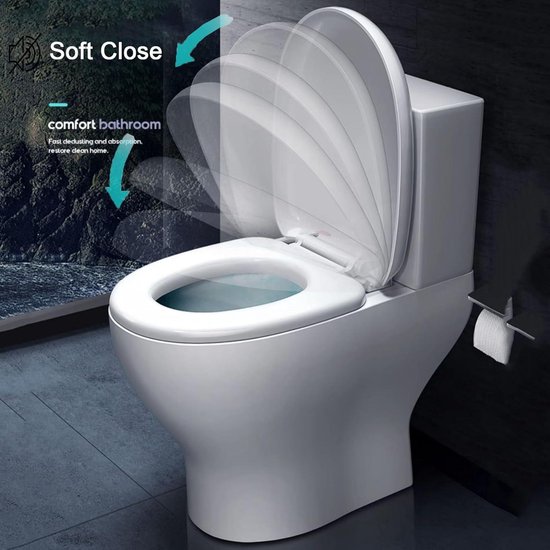 Relaxdays Wc Bril Softclose - Ovaal - Toiletbril Universeel   Toiletdeksel Duroplast   Wit