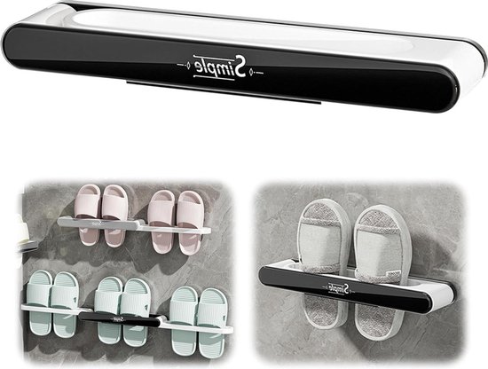 Étagère Porte-pantoufles De Salle De Bain, Murale, Sans Clou Ni Colle