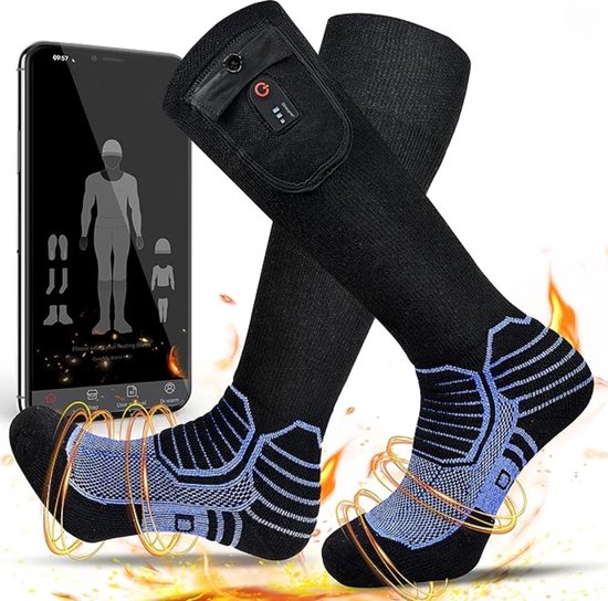 Chaussettes électriques Rechargeables 4000 MAh – 3 Niveaux De Chauffe (40–60°C), Pour Ski, Rando, Chasse – Homme/femme