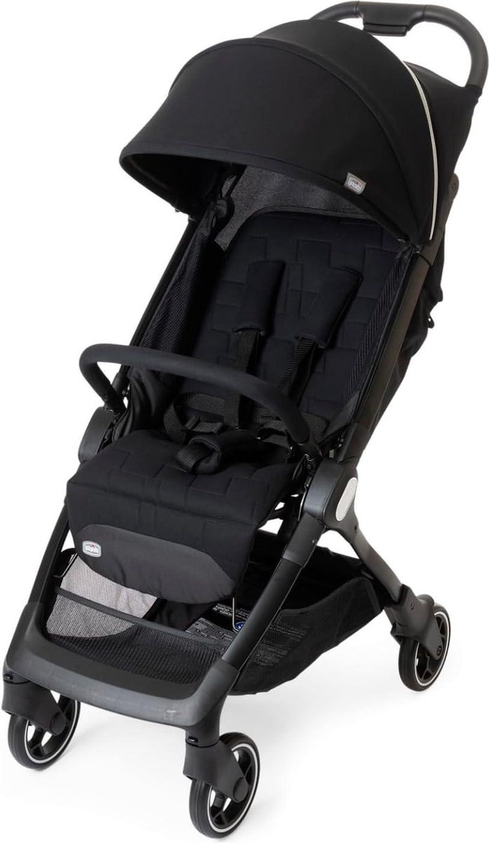Opvouwbare Ultralichte Kinderwagen 0-22 kg Kantelebaar - Gevoerde Schouderbanden - Zwart Duo kinderwagen