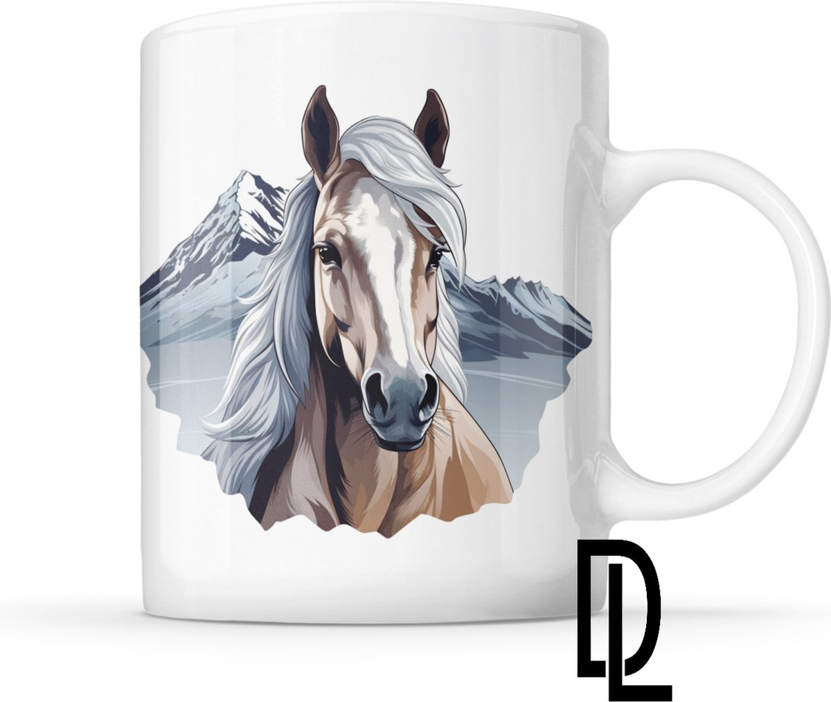 Mok met ijslandse paard