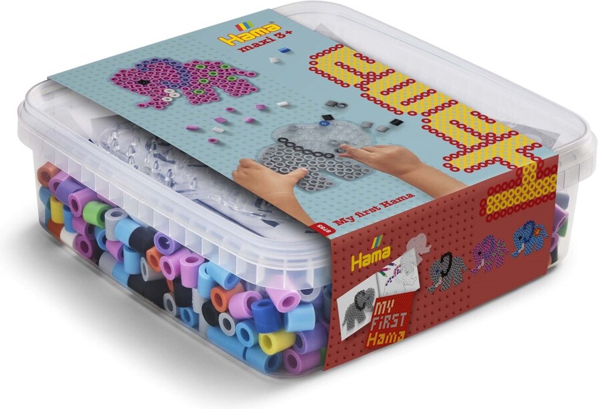 Hama 8753 Doos met 600 Maxi-kralen en prikplaten (2014761) — cadeau in Spellen & Speelgoed - foto 3
