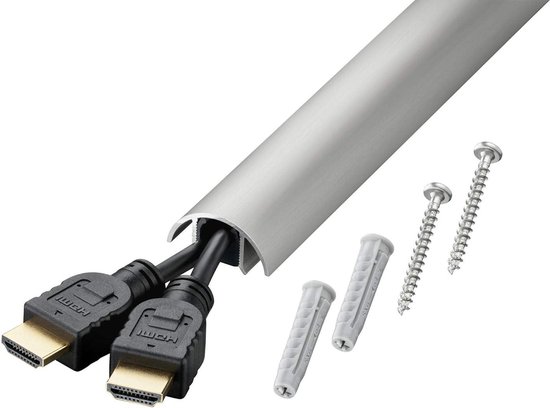 Goulotte De Câble En Aluiniu Laqué Anthracite RAL7016 Satiné Autocollant 50 X 15 Alunovo