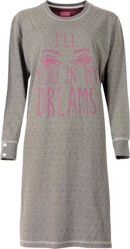 Irrésistible Chemise de Nuit pour Femme Robe de Nuit Gris Mélange IRNGD2504A Tailles: S