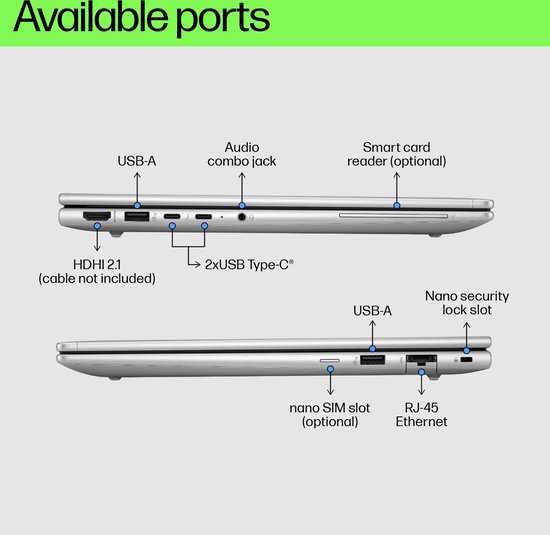 HP EliteBook 640 G11 Intel Core Ultra 5 125U Laptop 35,6 cm (14") WUXGA 16 GB DDR5-SDRAM 512 GB SSD Wi-Fi 6E (802.11ax) Windows 11 Pro Zilver