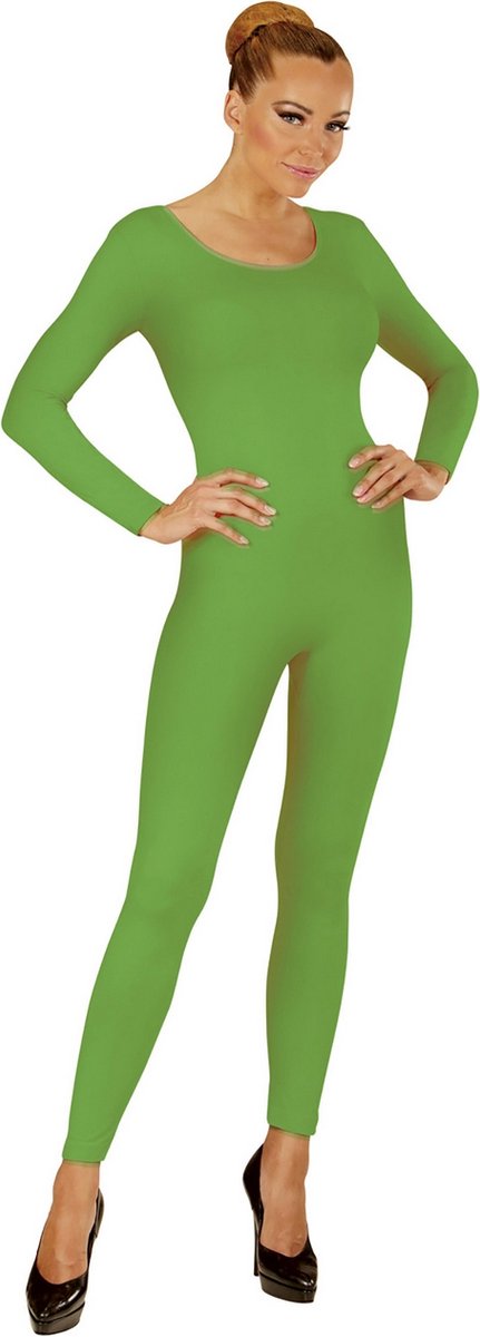 Lange Groene Unicolor Body Volwassen - Vrouw