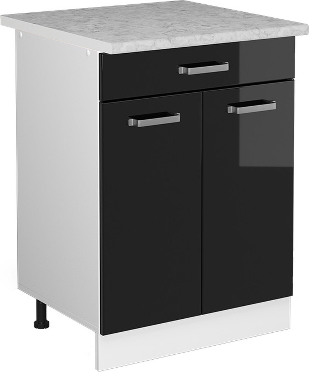 Vicco R-Line Universele onderkast – 60 cm met laden Zwart hoogglans