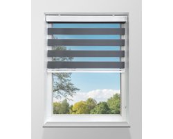 Duo Rolgordijn Lichtdoorlatend - Grijs - 95x240cm - Op maat gemaakt