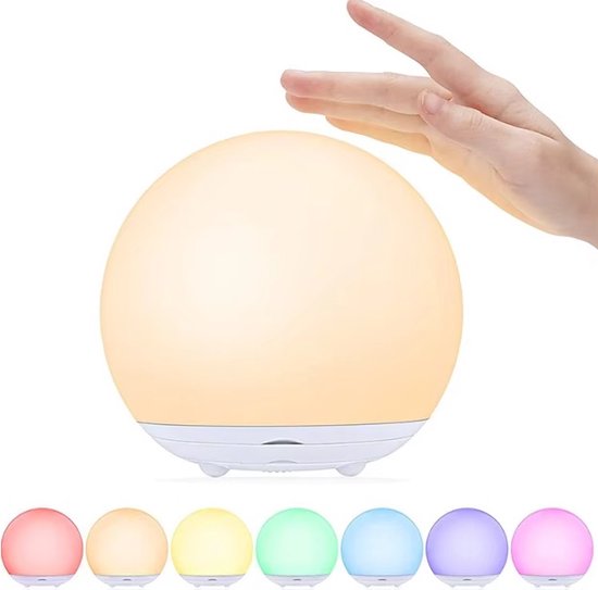 Small size Oplaadbaar Nachtlampje Voor Kinderen - Warm Wit - Nachtlampje Baby - Dimbaar en Draadloos - Timer- en geheugenfunctie - USB Oplaadbaar Nachtlampje Volwassenen wit van Merkloos — afbeelding 3